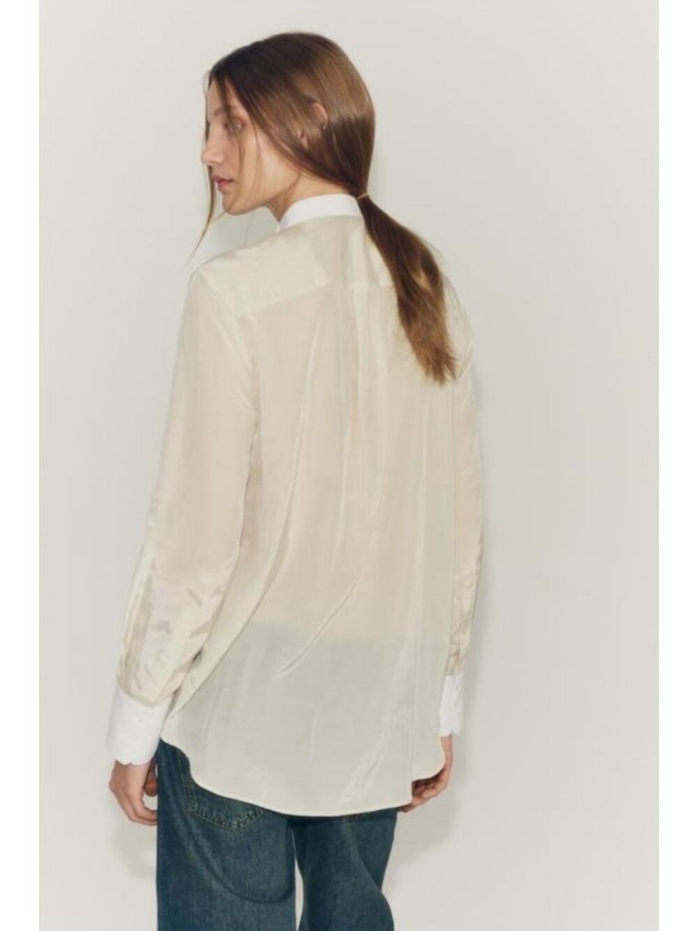 ZARA ZW COLLECTION CONTRAST BIB SHIRT 1363/209/714